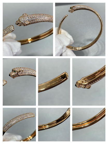[Glimmer]PANTHERE FULL DIAMOND OPEN BRACELET