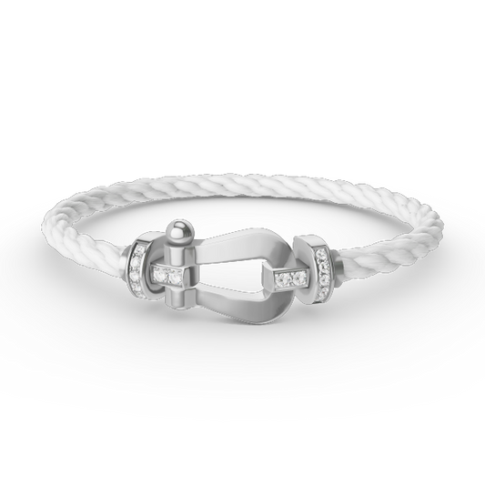 [Glimmer]FORCE LARGE HORSESHOE HALF DIAMOND BRACELET SILVER